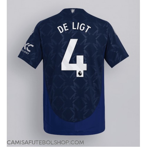 Camisa de time de futebol Manchester United Matthijs de Ligt #4 Replicas 2º Equipamento 2024-25 Manga Curta